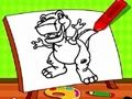 Gioco Dinosauro facile da colorare per bambini  in linea