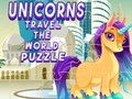 Gioco Gli unicorni viaggiano per il mondo Puzzle  in linea