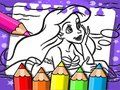 Gioco Ariel il libro da colorare della sirena  in linea