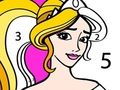 Gioco Principessa da colorare per numero  in linea