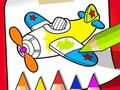 Gioco Libro da colorare: aereo carino  in linea