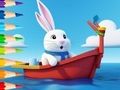 Gioco Libro da colorare: Coniglio che naviga  in linea