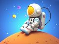 Gioco Libro da colorare: astronauta seduto  in linea