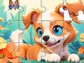 Gioco Puzzle: cane e giardino  in linea