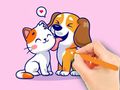 Gioco Libro da colorare: cane e gatto  in linea