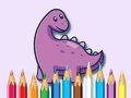 Gioco Libro da colorare: Dinosauro con fiori  in linea