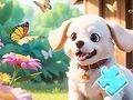 Gioco Puzzle: Cane in giardino  in linea