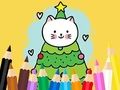 Gioco Libro da colorare: Gatti e albero di Natale  in linea