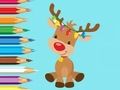 Gioco Libro da colorare: simpatica renna di Natale  in linea