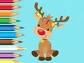 Gioco Libro da colorare: simpatica renna di Natale  in linea