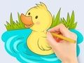 Gioco Libro da colorare: Baby Duck Swim  in linea