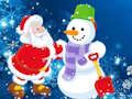 Gioco Puzzle di Babbo Natale e pupazzo di neve  in linea