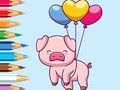 Gioco Libro da colorare: Maiale Palloncino  in linea
