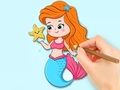 Gioco Libro da colorare: Bellissima principessa sirena  in linea