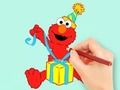 Gioco Libro da colorare: regalo Elmo  in linea