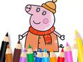 Gioco Libro da colorare: Mamma Maiale Inverno  in linea