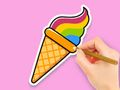 Gioco Libro da colorare: Gelato Arcobaleno  in linea