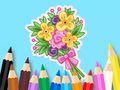 Gioco Libro da colorare: Bouquet d'amore  in linea