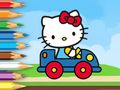 Gioco Libro da colorare: Hello Kitty guida l'auto  in linea