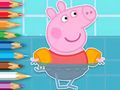 Gioco Libro da colorare: Peppa che nuota  in linea