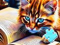 Gioco Puzzle: lettura del gatto  in linea