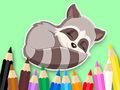 Gioco Libro da colorare: Cucciolo di procione  in linea