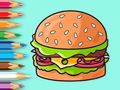 Gioco Libro da colorare: delizioso hamburger  in linea