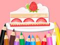 Gioco Libro da colorare: Torta di fragole  in linea