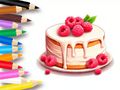 Gioco Libro da colorare: Torta ai frutti di bosco  in linea