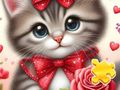Gioco Puzzle: Gatto Rosa  in linea