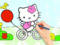 Gioco Libro da colorare: Hello Kitty in bicicletta  in linea