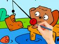 Gioco Libro da colorare: Scoiattolo pescatore  in linea
