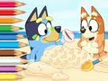 Gioco Libro da colorare: Bluey sulla spiaggia  in linea