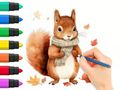 Gioco Libro da colorare: scoiattolo autunnale  in linea