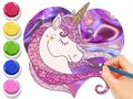 Gioco Libro da colorare: Unicorno luminoso  in linea
