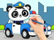 Gioco Libro da colorare: Panda della polizia  in linea