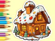 Gioco Libro da colorare: Casa delle caramelle di Natale  in linea