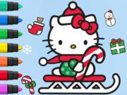 Gioco Libro da colorare: Hello Kitty Natale  in linea