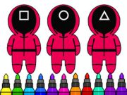 Gioco Libro da colorare: Maschera per giochi di calamari  in linea