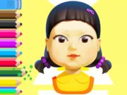 Gioco Libro da colorare: bambola del gioco di calamari  in linea