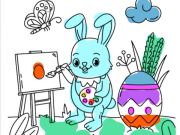 Gioco Libro da colorare di coniglietti pasquale  in linea