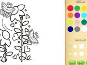 Gioco Farfalle e fiori da colorare per bambini in linea