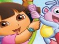 Gioco Puzzle divertente dora con stivali  in linea