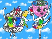 Gioco Libro da colorare per bambini: ballerina cappuccina in linea