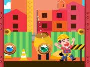 Gioco Sparatutto a bolle d'operatore edile in linea