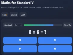 Gioco Maths for Standard V in linea