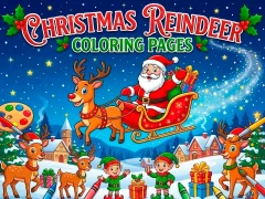 Gioco Christmas Reindeer Coloring Pages in linea