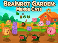 Gioco Brainrot Garden. Merge Cats in linea