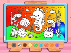 Gioco Coloring Book: Kawaii Sea Animals in linea