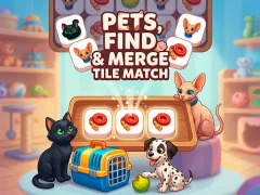Gioco Pets, Find and Merge Tile Match in linea